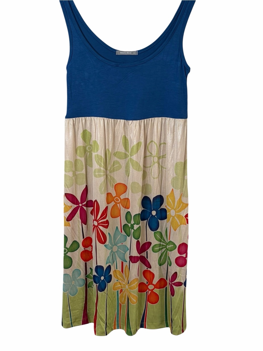 Nally & Millie Blue & Multi Floral Tank Dress by